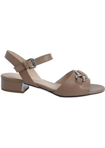 Hakiki Deri Bıskuvı Sandalet Topuklu 4652 156