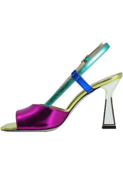 Hakiki Deri Fusya-Yesıl-Sax Mavı-Sarı Sandalet Topuklu 319 260 V1 fiyatları