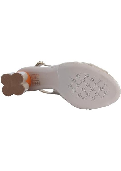 Hakiki Deri Bej Sandalet Topuklu 4183 173 V1 fırsatları