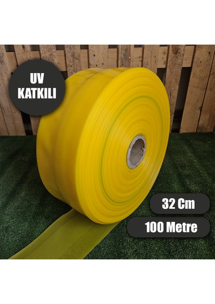 Naylon Sulama Hortumu 32 cm 100 Metre Uv Katkılı Salma Sulama Hortumu 1000 Micron Yassı Su Hortumu