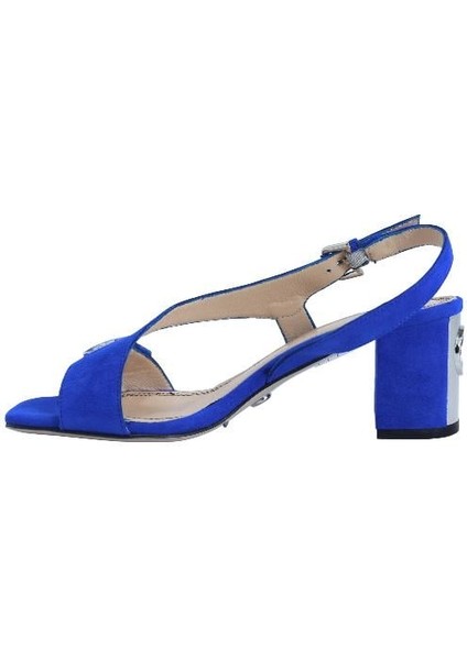 Hakiki Deri Sax Mavı Sandalet Topuklu 1918 30 V1 fiyatları
