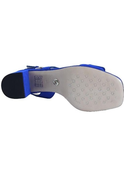 Hakiki Deri Sax Mavı Sandalet Topuklu 1918 30 V1 fırsatları