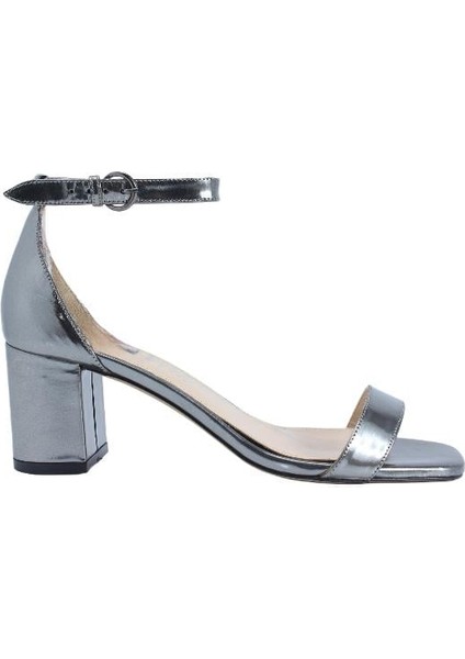 Hakiki Deri Antrasıt Sandalet Topuklu 1918 33