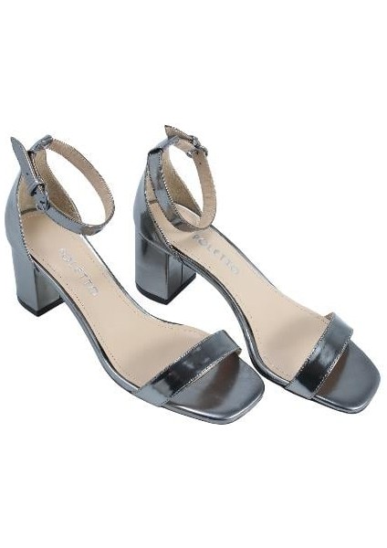 Hakiki Deri Antrasıt Sandalet Topuklu 1918 33 modelleri