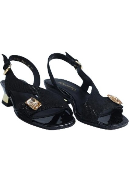 Hakiki Deri Sıyah Sandalet Topuklu 544 16 modelleri