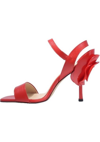 Hakiki Deri Kırmızı Sandalet Topuklu 11 8025 24 fiyatları