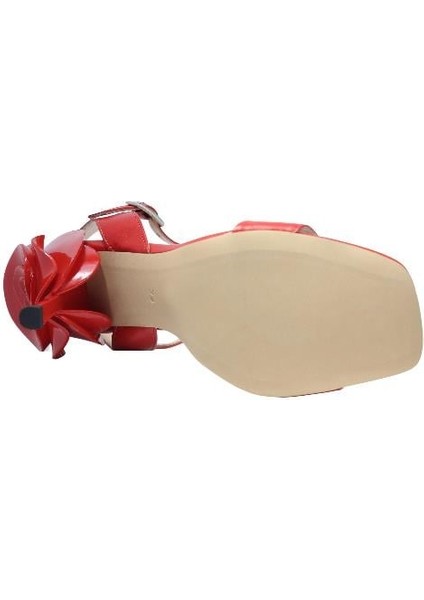 Hakiki Deri Kırmızı Sandalet Topuklu 11 8025 24 fırsatları