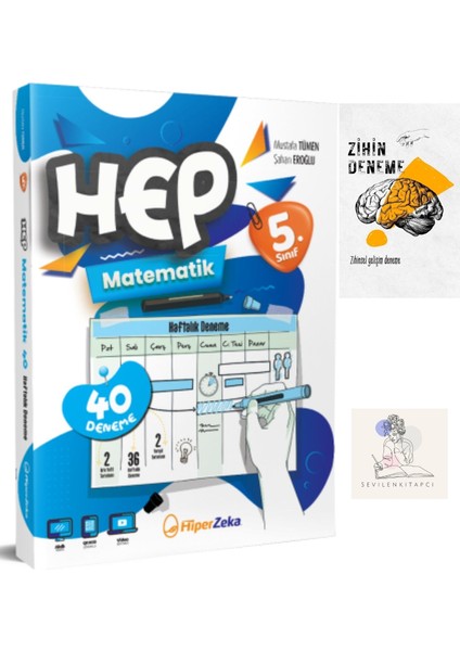 Yayınları Hiperzeka 5.sınıf Matematik Hep Haftalık DENEME+ZİHİNDENEME-SSSK14