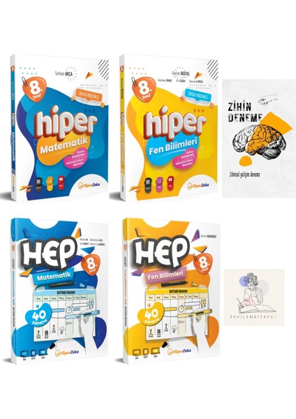 Hiperzeka 8.sınıf Mat-Fen Konu Anlatım ve Hep Haftalık Deneme SET+ZİHİNDENEME-SS-SK1538