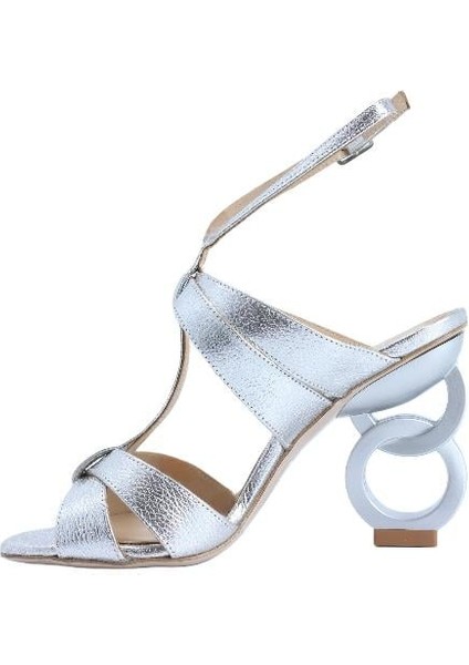 Hakiki Deri Gumus Sandalet Topuklu 6564 178 fiyatları