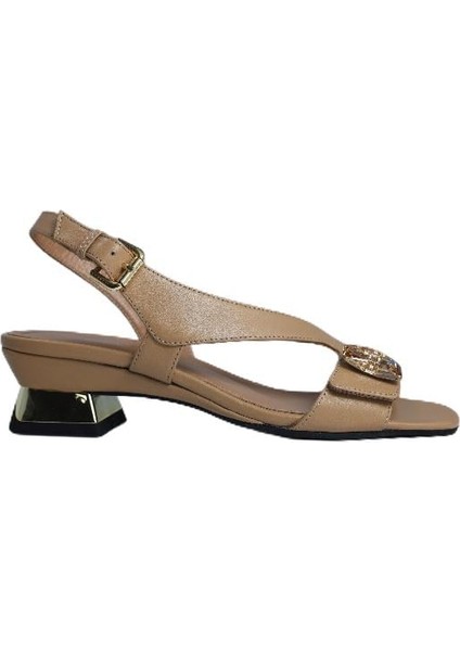 Hakiki Deri Toprak Sandalet Topuklu 544 16