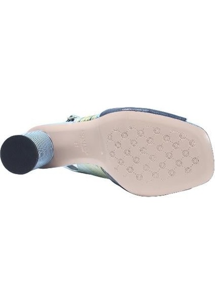 Hakiki Deri Mavı Sandalet Topuklu 1918 45 Kms fırsatları