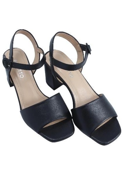 Hakiki Deri Sıyah Sandalet Topuklu 4183 27 V3 modelleri