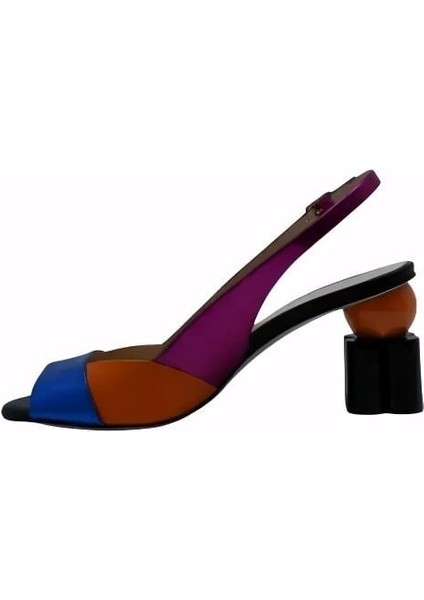 Hakiki Deri Sax Mavı-Turuncu-Fusya-Sıyah Sandalet Topuklu 4183 173 V1 fiyatları