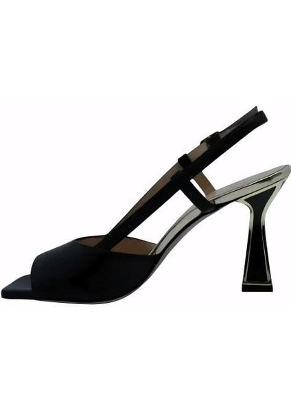 Hakiki Deri Sıyah-Altın Sandalet Topuklu 319 260 V1 fiyatları