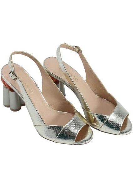 Hakiki Deri Altın Sandalet Topuklu 319 255 modelleri