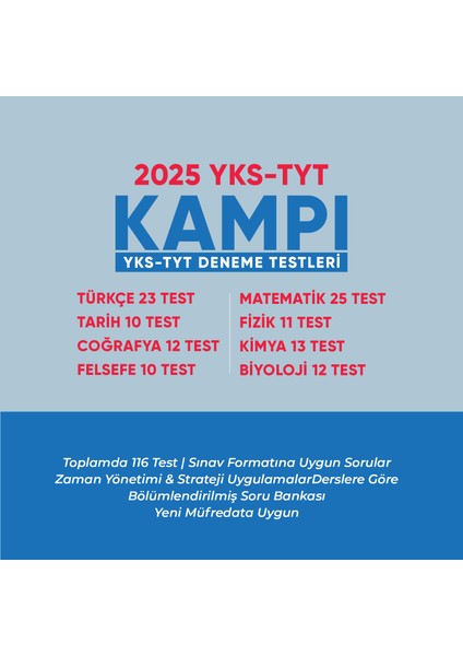 2025 Yks-Tyt Kampı Mebi Tüm Dersler Soru Bankası Video Çözümlü (A4 Kitap Boyutu-Renkli Baskı)