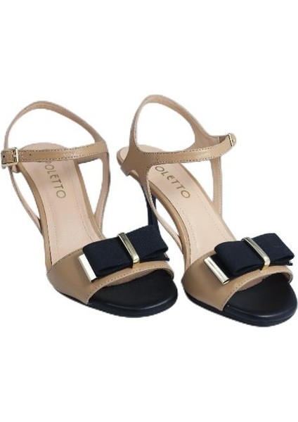 Hakiki Deri Toprak-Sıyah Sandalet Topuklu 380 31 modelleri