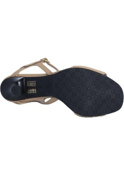 Hakiki Deri Toprak-Sıyah Sandalet Topuklu 380 31 fırsatları