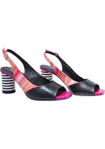 Hakiki Deri Sıyah-Pembe-Fusya-Beyaz Sandalet Topuklu 1918 45 Kms modelleri