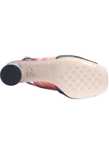 Hakiki Deri Sıyah-Pembe-Fusya-Beyaz Sandalet Topuklu 1918 45 Kms fırsatları