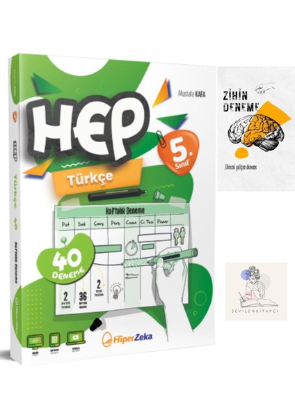 Yayınları Hiperzeka 5.sınıf Türkçe Hep Haftalık DENEME+ZİHİNDENEME-SSSK94