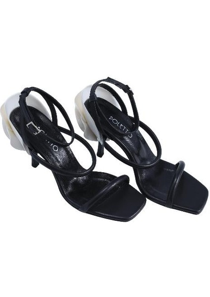 Hakiki Deri Sıyah Sandalet Topuklu 11 8026 24 modelleri