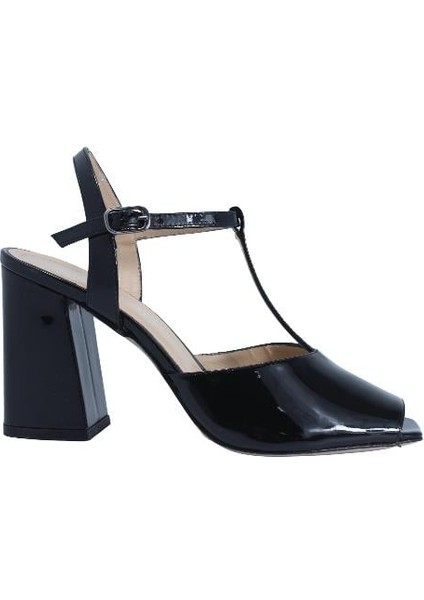 Hakiki Deri Sıyah Sandalet Topuklu 380 32 V1