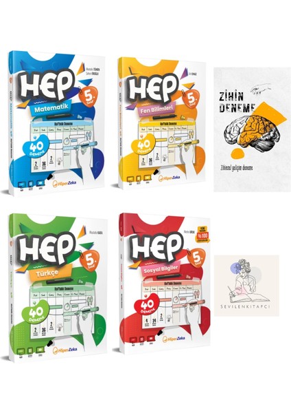 Hiperzeka 5.sınıf M-F-T-S 4branş Hep Haftalık DENEME+ZİHİNDENEME-SSSK341