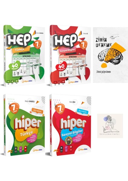 Hiperzeka 7.sınıf Türkçe Sosyal Konu Anlatım ve Hep Haftalık Deneme SET+ZİHİNDENEME-SS-SK1118