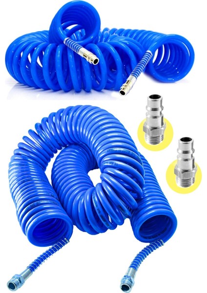 Yüksek Kalite Hava Üfleme Toz Alma 15MT Spiral Hava Hortumu ve Bağlantı Aparatı Hediye