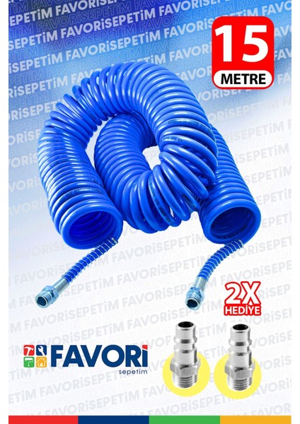 Yüksek Kalite Hava Üfleme Toz Alma 15MT Spiral Hava Hortumu ve Bağlantı Aparatı Hediye fiyatları