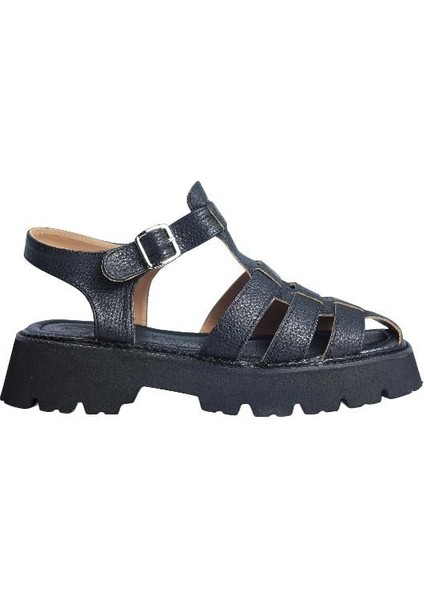 Paola Fabıanı Ayakkabı Hakiki Deri Sıyah Sandalet Düz Terlik 04 5202