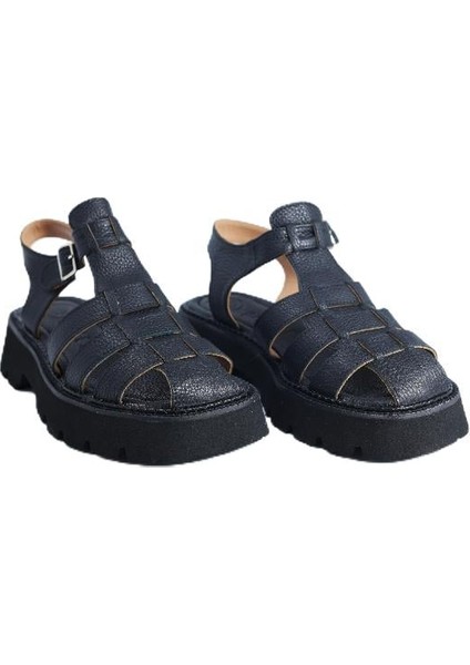 Paola Fabıanı Ayakkabı Hakiki Deri Sıyah Sandalet Düz Terlik 04 5202 modelleri