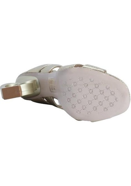 Hakiki Deri Altın Sandalet Topuklu 6564 178 fırsatları