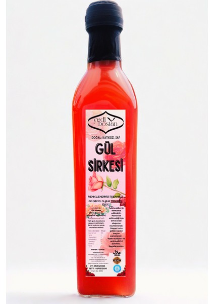 Doğal Fermante Gül Sirkesi 500 ml Katkısız