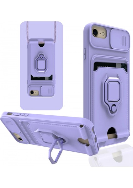 Iphone 6 Kılıf Zuma Kartvizitli Yüzüklü Silikon - Lila Bstmy