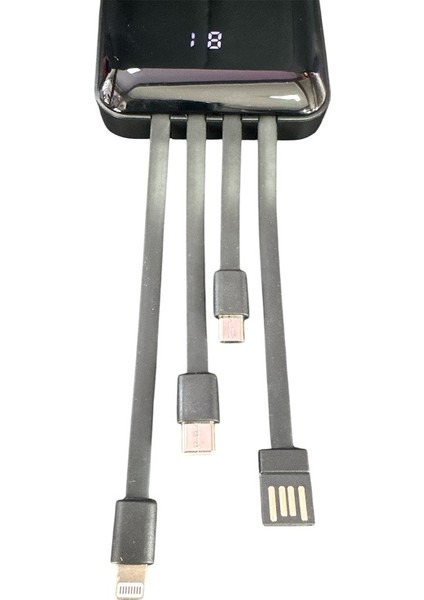 H01 Dijital Göstergeli Dahili Çoklu Kablolu 10000 Mah Powerbank Siyah fırsatları