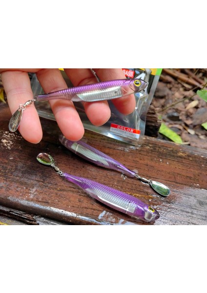 Flash J Spin Elastomer 10CM (4'') #03 Lake Smelt Silver Silikon Balık (3 Adet)