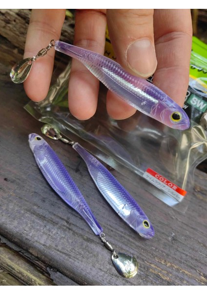 Flash J Spin Elastomer 10CM (4'') #03 Lake Smelt Silver Silikon Balık (3 Adet)