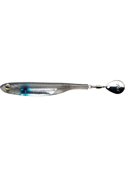 Flash J Spin Elastomer Sw 10CM (4'') #102 Blue Spot Silver Silikon Balık (3 Adet)