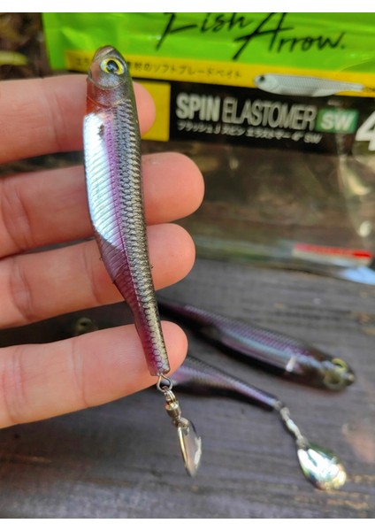 Flash J Spin Elastomer Sw 10CM (4'') #104 Anchovy Silver Silikon Balık (3 Adet)