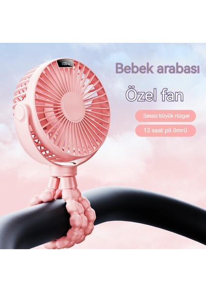Ahtapot Bebek Arabası Taşınabilir El USB Küçük Fan (Yurt Dışından)