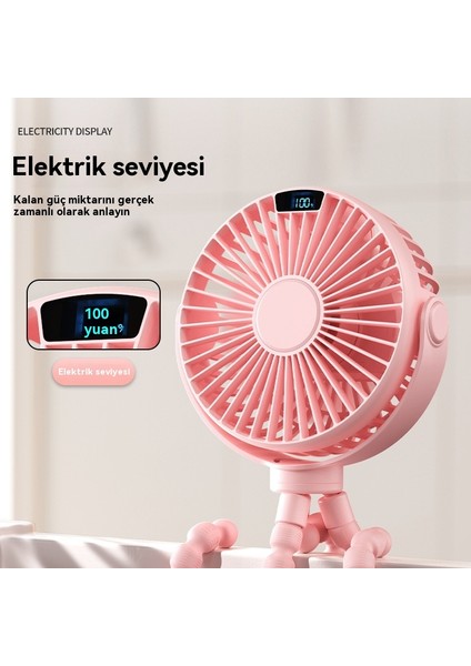 Ahtapot Bebek Arabası Taşınabilir El USB Küçük Fan (Yurt Dışından)