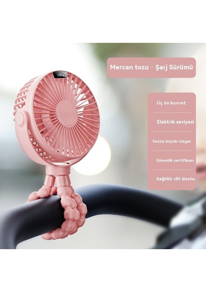 Ahtapot Bebek Arabası Taşınabilir El USB Küçük Fan (Yurt Dışından)