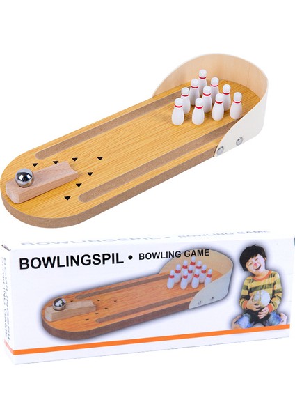 Ahşap Mini Bowling Çocuk Ebeveyn-Çocuk Interaktif Top Masa Oyunu Eğitici Oyuncaklar (Yurt Dışından)
