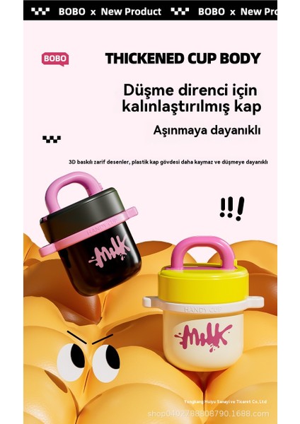Macaron Bobo Termos Bardak Taşınabilir 316 Paslanmaz Çelik Çocuk Pipet Bardak (Yurt Dışından)
