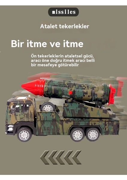 Çocuk Askeri Alaşımlı Füze Fırlatma Araba Modeli Oyuncak (Yurt Dışından) modelleri