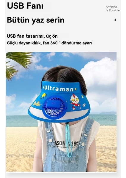 USB Fan ile Çocuk Güneş Şapkası (Yurt Dışından)