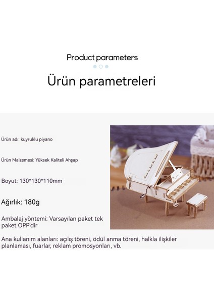 3D Üç Boyutlu Bulmaca Ahşap Piyano El Yapımı Dıy El Sanatları Müzik Kutusu (Yurt Dışından) fiyatları